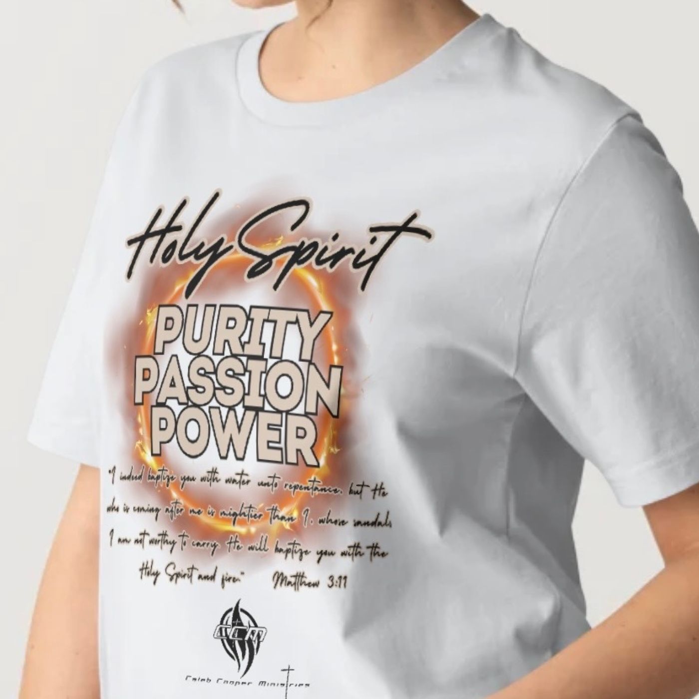Holy Spirit: Purity, Passion, Power Tee - Image 2